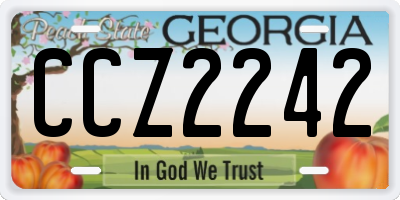 GA license plate CCZ2242