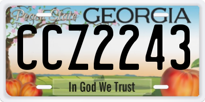 GA license plate CCZ2243