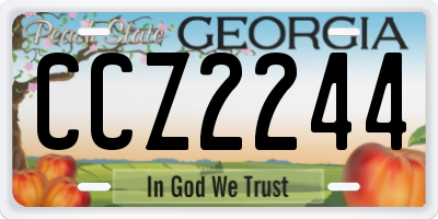 GA license plate CCZ2244