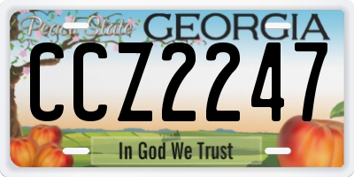 GA license plate CCZ2247