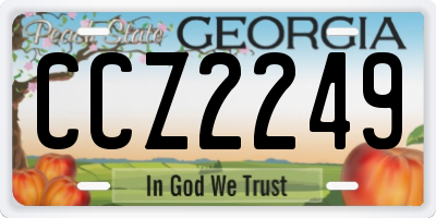 GA license plate CCZ2249