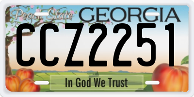 GA license plate CCZ2251
