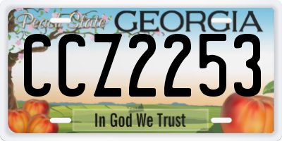 GA license plate CCZ2253
