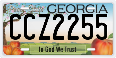 GA license plate CCZ2255