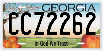 GA license plate CCZ2262