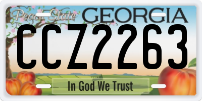 GA license plate CCZ2263