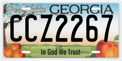 GA license plate CCZ2267