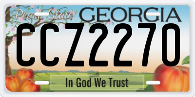 GA license plate CCZ2270
