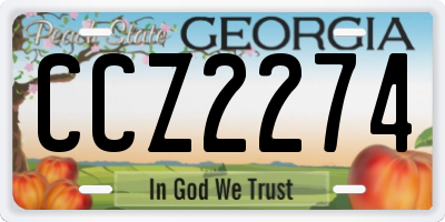 GA license plate CCZ2274