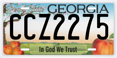 GA license plate CCZ2275