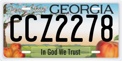 GA license plate CCZ2278