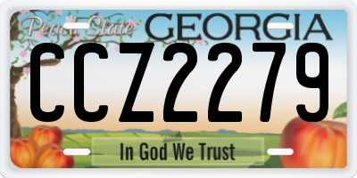 GA license plate CCZ2279