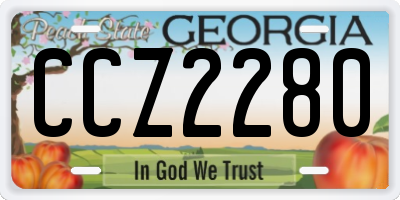 GA license plate CCZ2280