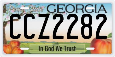 GA license plate CCZ2282