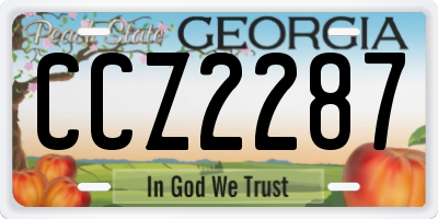 GA license plate CCZ2287