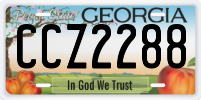 GA license plate CCZ2288