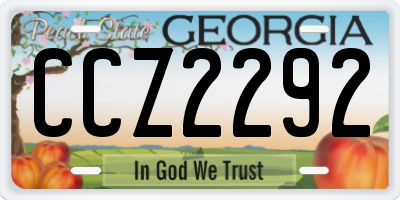 GA license plate CCZ2292