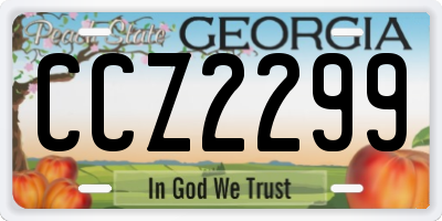 GA license plate CCZ2299