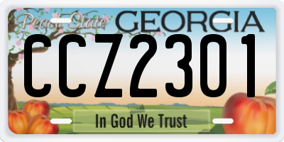 GA license plate CCZ2301
