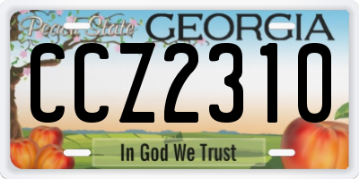 GA license plate CCZ2310