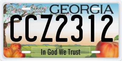 GA license plate CCZ2312