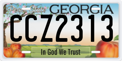 GA license plate CCZ2313
