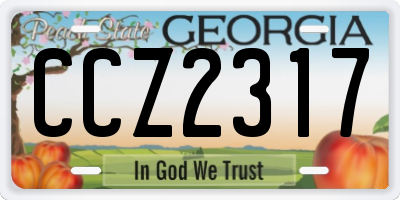 GA license plate CCZ2317