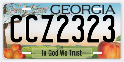GA license plate CCZ2323