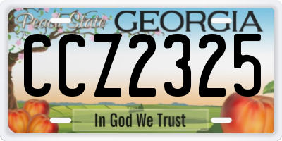 GA license plate CCZ2325