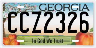 GA license plate CCZ2326