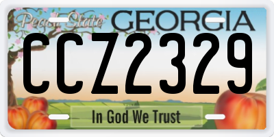 GA license plate CCZ2329