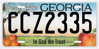 GA license plate CCZ2335
