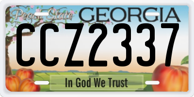 GA license plate CCZ2337