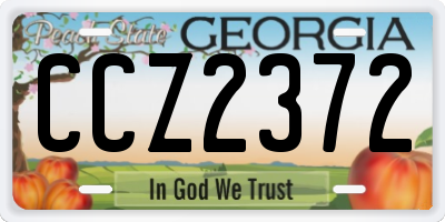 GA license plate CCZ2372