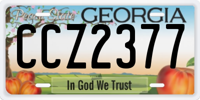 GA license plate CCZ2377