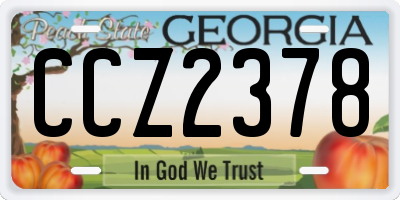 GA license plate CCZ2378