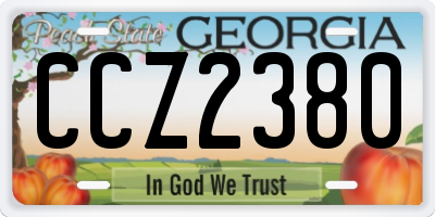 GA license plate CCZ2380