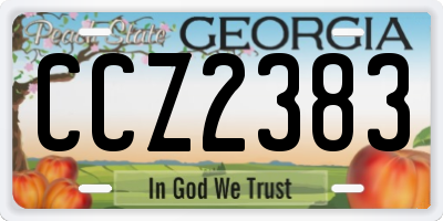 GA license plate CCZ2383