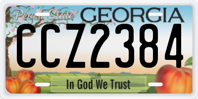 GA license plate CCZ2384