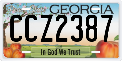 GA license plate CCZ2387