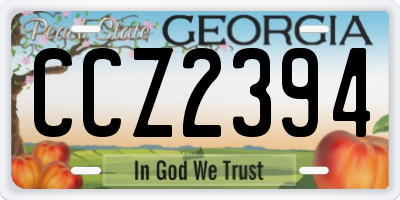 GA license plate CCZ2394
