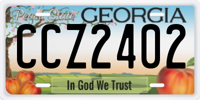 GA license plate CCZ2402
