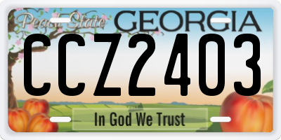 GA license plate CCZ2403