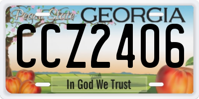 GA license plate CCZ2406