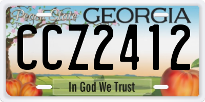 GA license plate CCZ2412