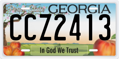GA license plate CCZ2413