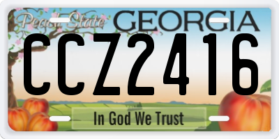 GA license plate CCZ2416