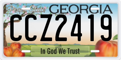 GA license plate CCZ2419