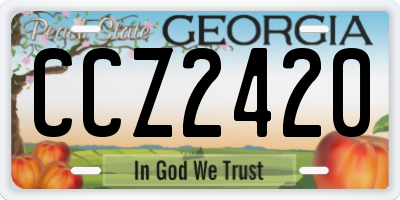 GA license plate CCZ2420