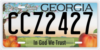 GA license plate CCZ2427